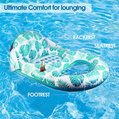 COOLCOOLDEE pool lounge float inflates easily for quick setup.