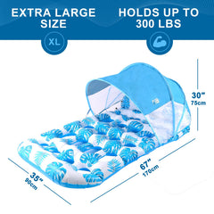 COOLCOOLDEE oversized lounger offering generous space to stretch out in water.