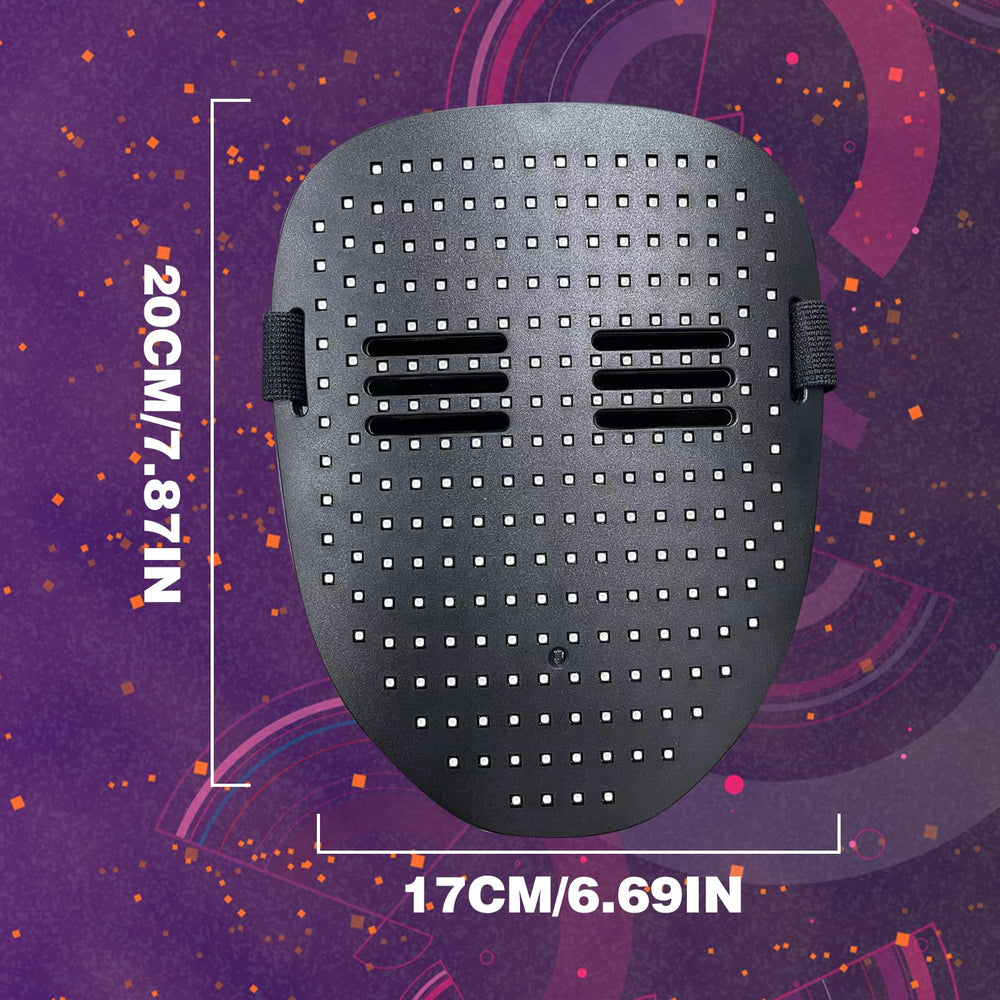 CoolGuarder LED mask showcasing 50 patterns for standout costumes.
