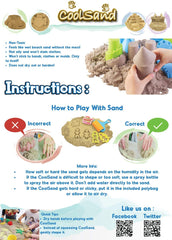 CoolSand wet-squeezable sand provides satisfying molding without drying