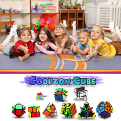 Coolzon Speed Cube Set Pyraminx top view with diverse puzzles