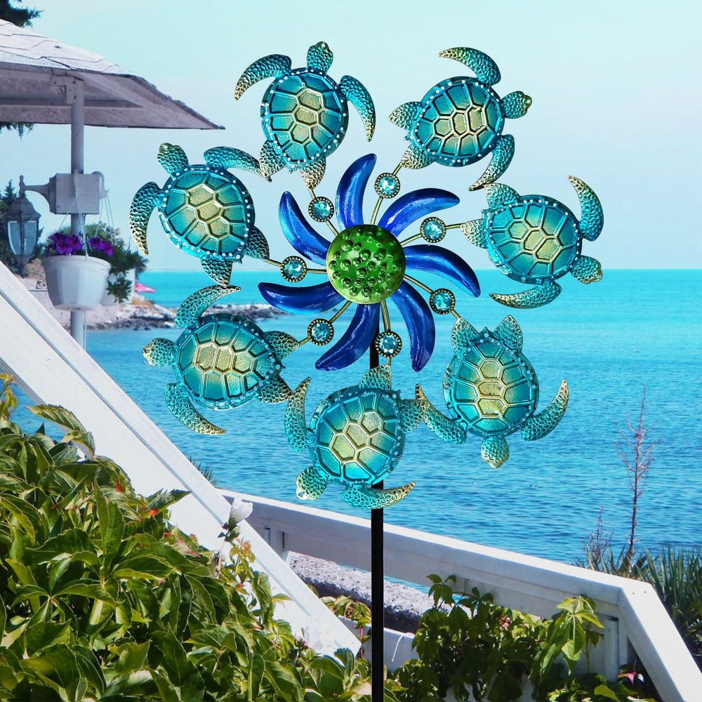 COOZZYHOUR garden stake outdoor decor enhances yard ambiance in sunlight.