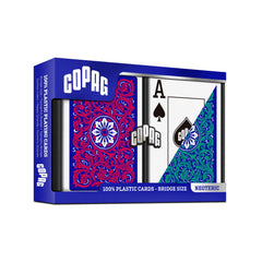 Copag 1546 Neoteric hard plastic case protects cards during transport.