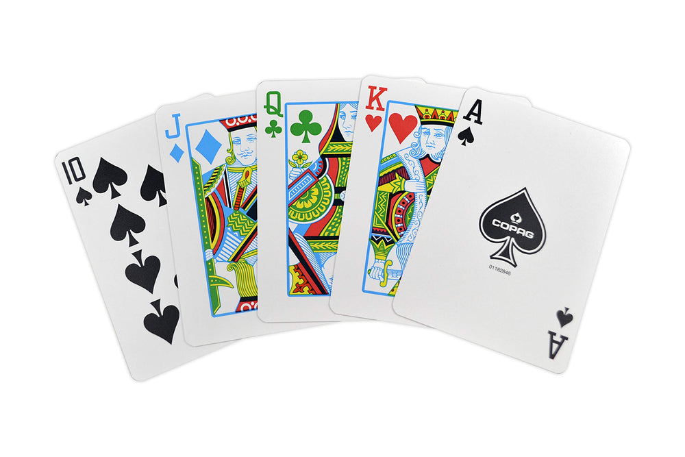 Copag 4-Color Legacy poker-size cards with readable letters and symbols