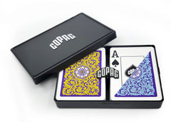 Copag Neoteric Design hard plastic case secures two decks for travel