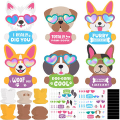 Copkim Valentine dog magnet kit contents shown with six patterns and magnets for easy decorating.
