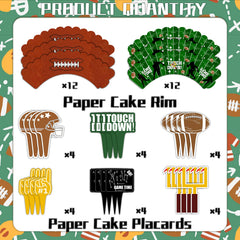 CoquetteBow012 football cupcake toppers ball-crest style adds visual interest