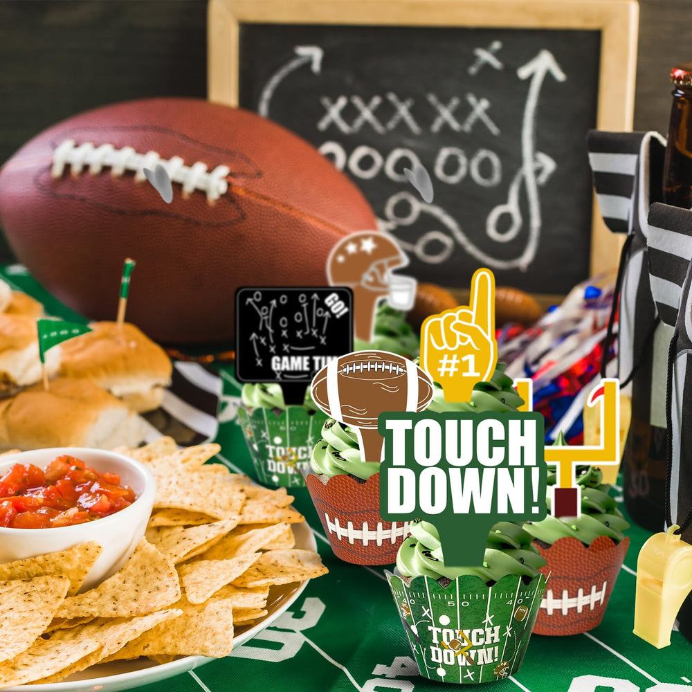 CoquetteBow012 football cupcake toppers team-logo motif boosts photos