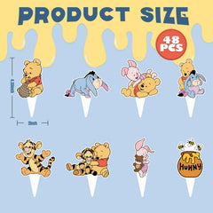 CORODER 48CS eight styles bear toppers showcase design variety for themed desserts.