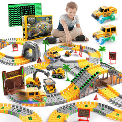 Coroiesty 264pcs track set assembly with modular pieces for endless layouts