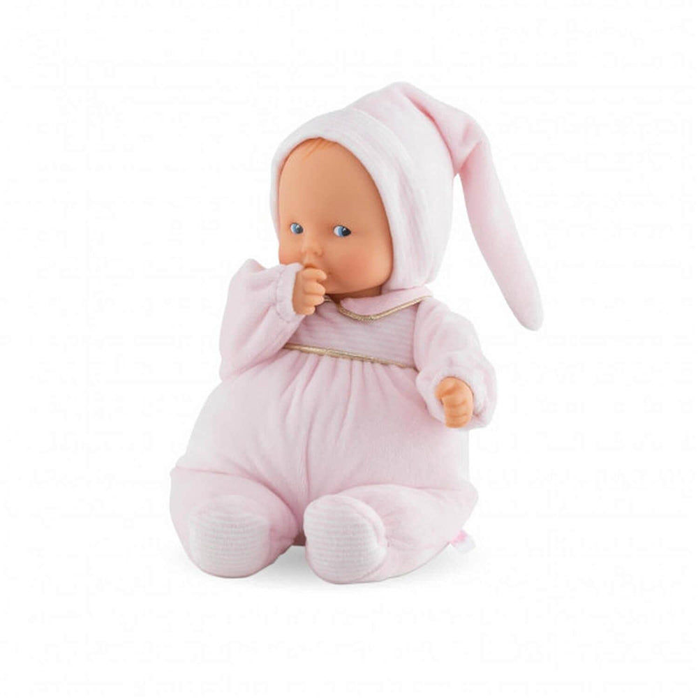 Corolle Babipouce Sweet Dreams face close-up for newborn comfort and charm.