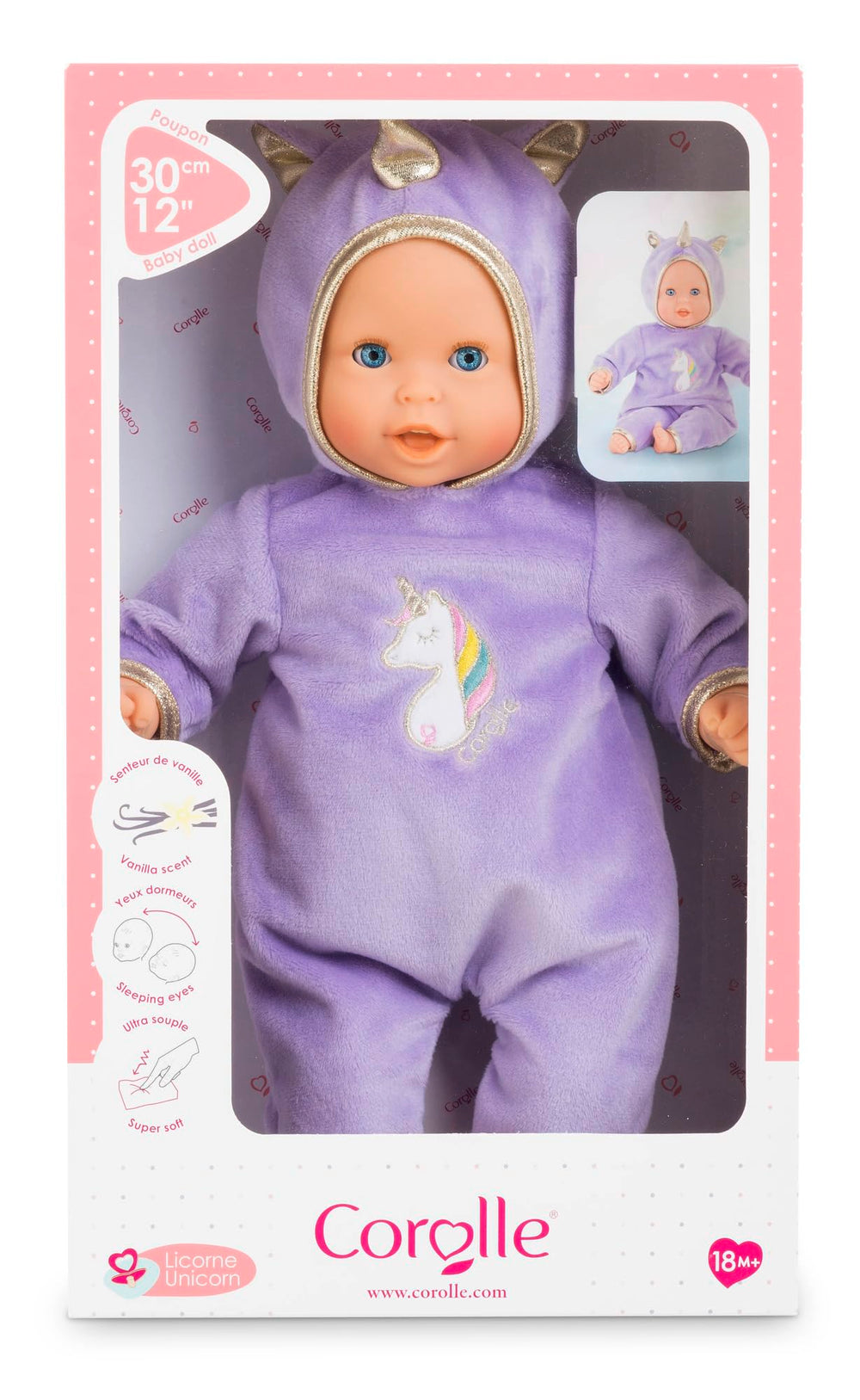 Corolle Bebe Calin vanilla-scented vinyl head and limbs for comforting touch