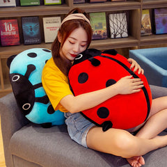 COSGOO red ladybug plush versatile reading or TV pillow