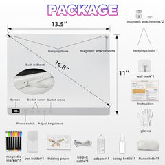 Cosmody LED board with hanging chain for wall display and storage