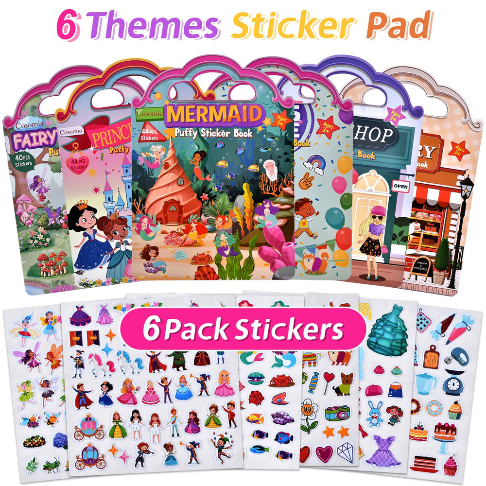 Cosomia sticker packaging highlights six themed sets for easy selection.