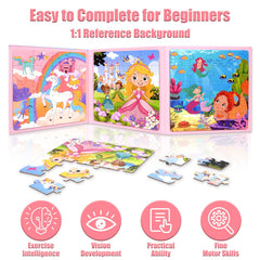 Cosomia mermaid scene magnetic puzzle for travel entertainment during trips.