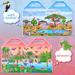 Cosomia Puffy Sticker Books Wild Animals: animal scenes encourage narration and empathy