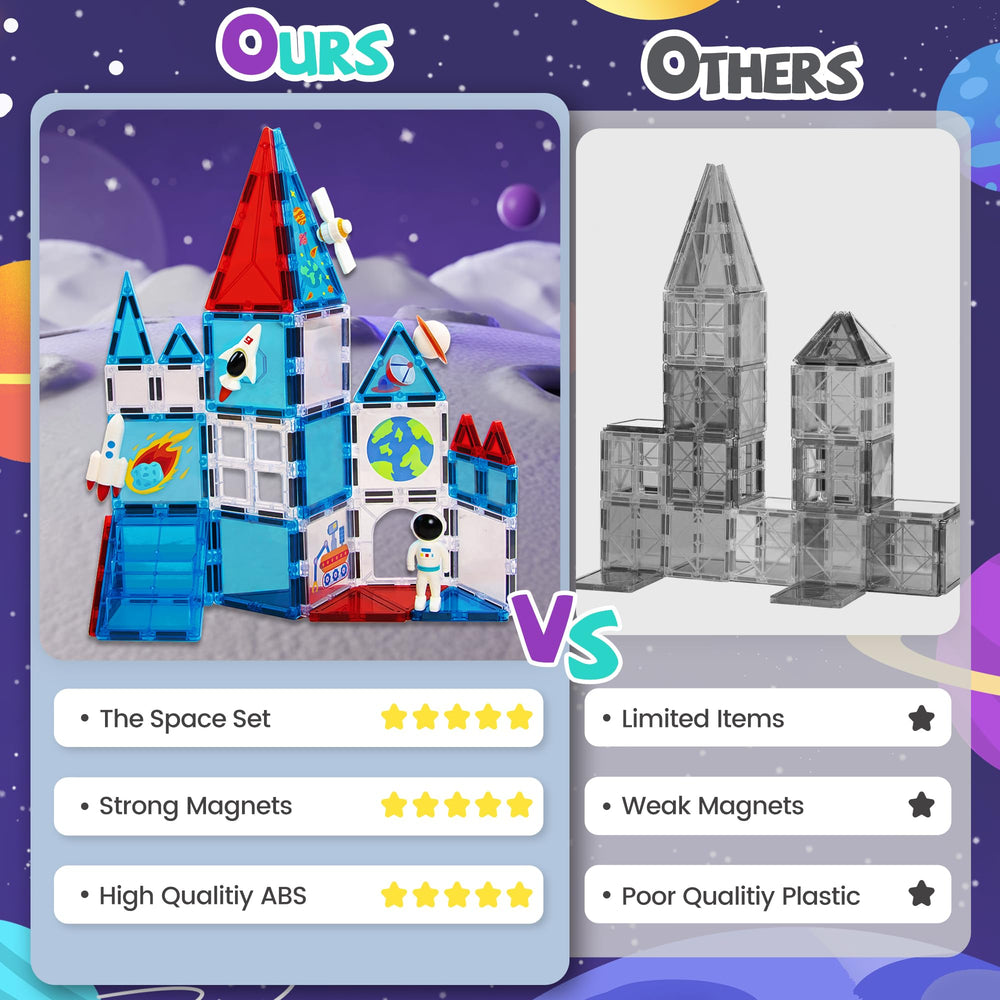 Cossy magnetic tiles close-up shows strong magnets and safe design