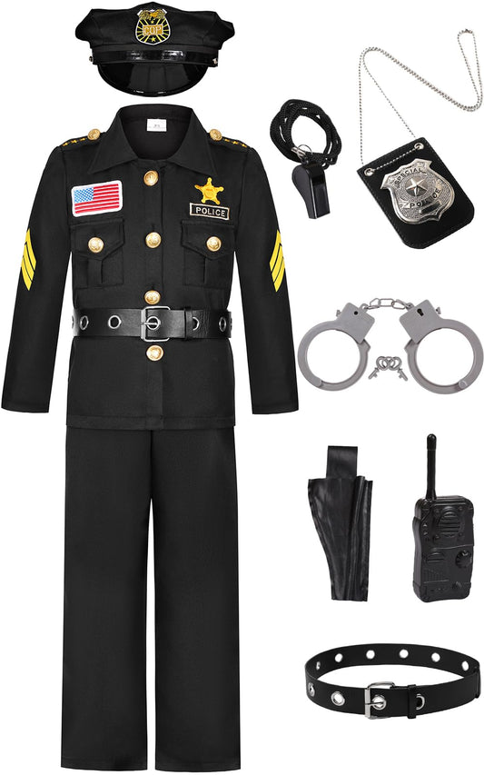 Costumerry police officer costume top for role-play and dress-up adventures
