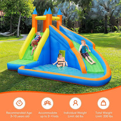 Costzon inflatable water slide curved slide for thrilling outdoor play