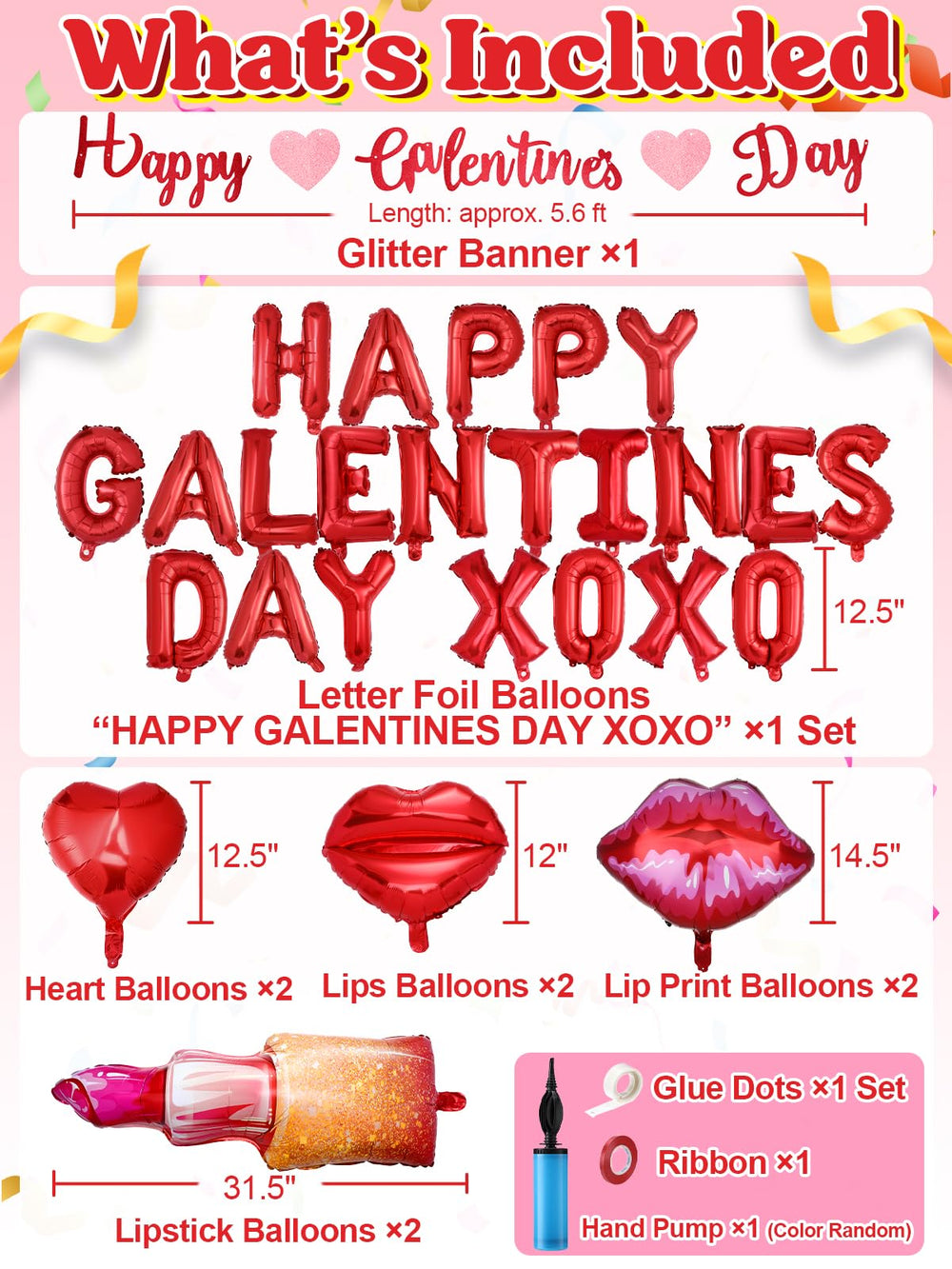 Cosweet red lips balloon highlights playful party vibes