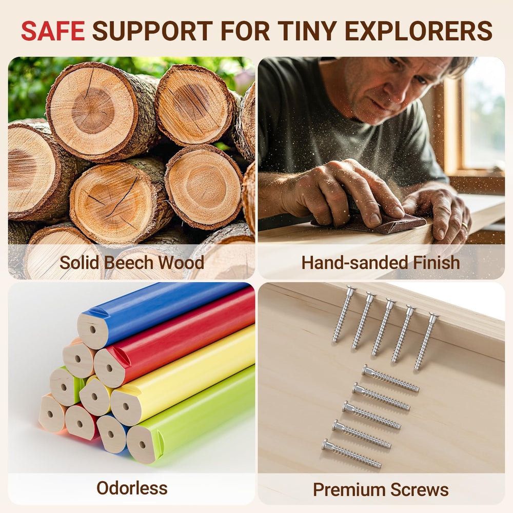 COSYLAND Pikler Triangle Set rocking-arch offers gentle sway for core growth