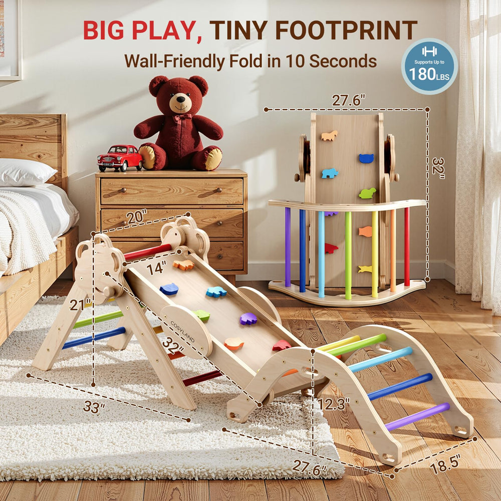 COSYLAND Pikler Triangle Set triangle-tent sparks imaginative, cozy playtime