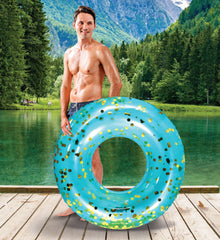 CoTa Global Blue Gold float in use during a pool day for relaxed lounging