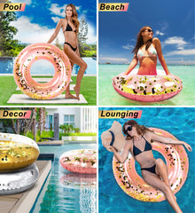 Confetti rose gold pool tube by CoTa Global ready for beach fun