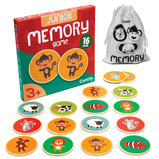 Cottify Montessori wooden memory cards held in hand, ideal for early memory skills