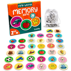 Cottify Montessori wooden memory cards, 36, for toddlers, durable design.