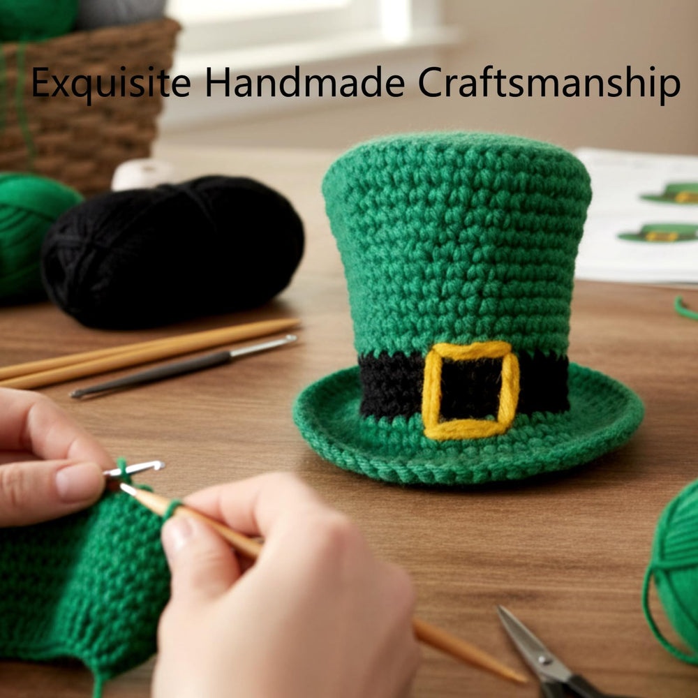Cotwinter crochet-hat-mini-green offers handmade feel for holiday displays.
