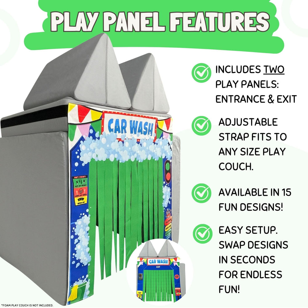 Couch Swag Play Panel car wash back view invites ongoing adventures and exit storytelling.