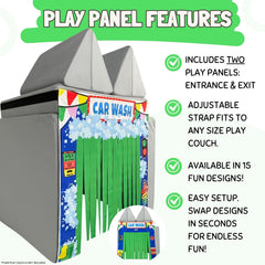 Couch Swag Play Panel car wash back view invites ongoing adventures and exit storytelling.