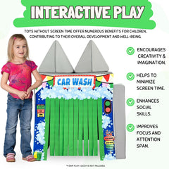 Couch Swag Play Panel Velcro strap secures panels to couches for flexible setups.