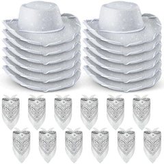 Coume glitter silver kids' cowboy hat adds sparkle to costumes.