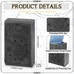 Moon design tarot box features magnetic closure for secure, easy access.