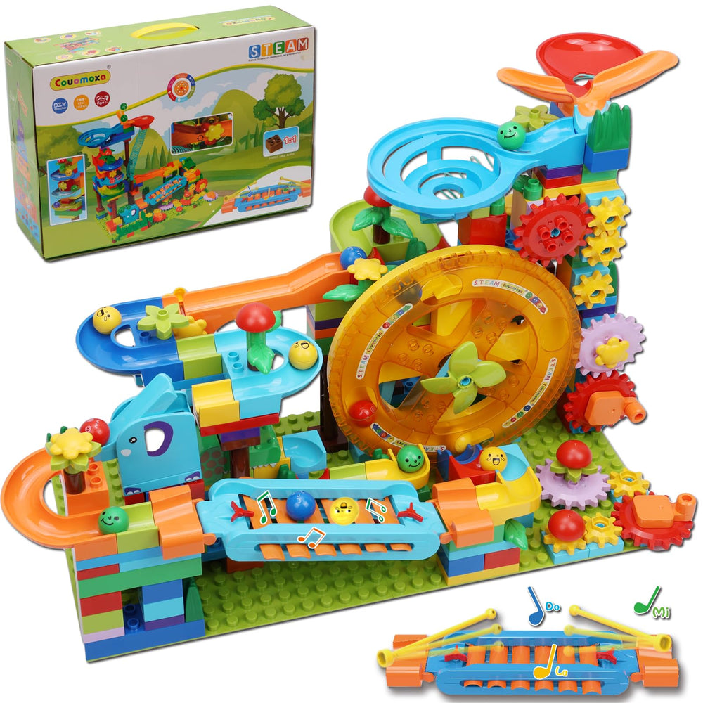 COUOMOXA Marble Run piano coaster in action to boost problem solving and motor skills