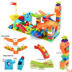 COUOMOXA marble run tracks variations for endless creative challenges at home.
