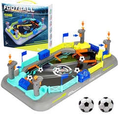 COUOMOXA mini soccer board game table-top foosball setup enables quick, tool-free play.