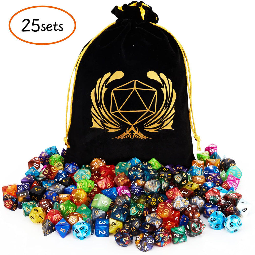 Coyeekn DND dice set display-ready collection of polyhedral dice.