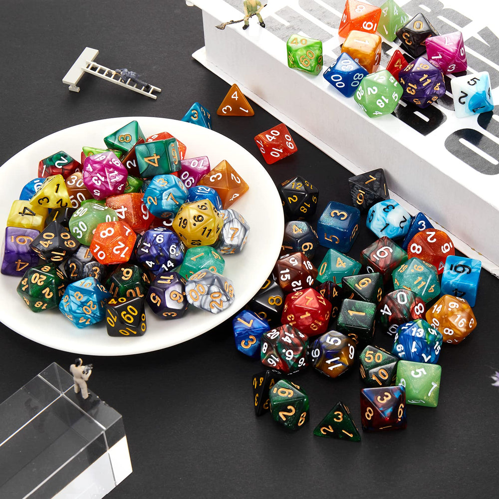 Coyeekn DND dice set gold-pattern bag adds premium storage style.