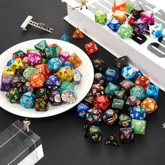 Coyeekn DND dice set gold-pattern bag adds premium storage style.