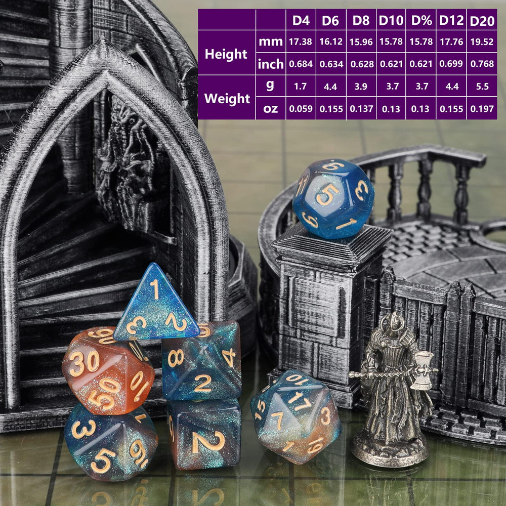Coyeekn polyhedral dice with high contrast numbers for easy reading.
