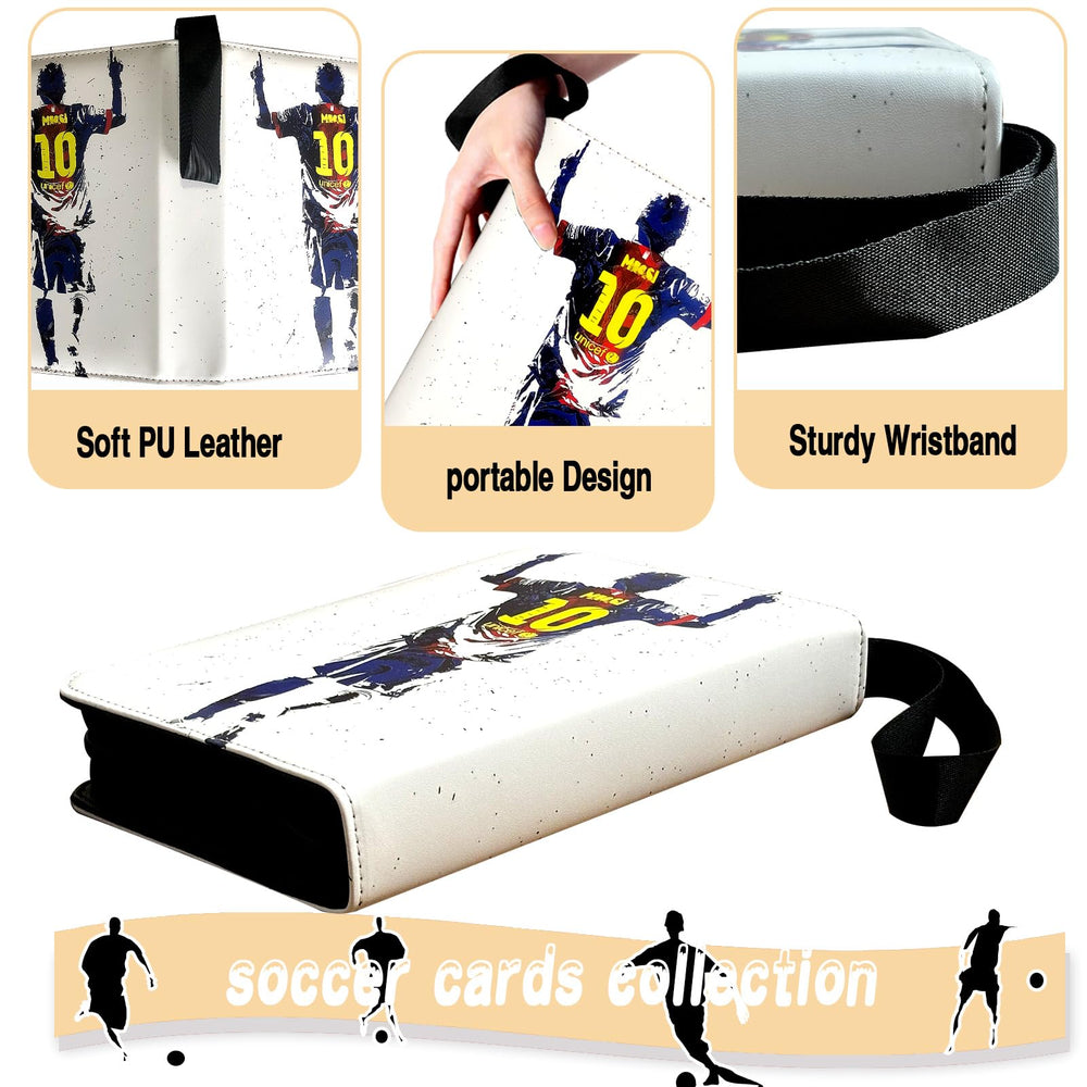 COYORO Soccer Card Binder with wrist strap for portable card collection on the go.