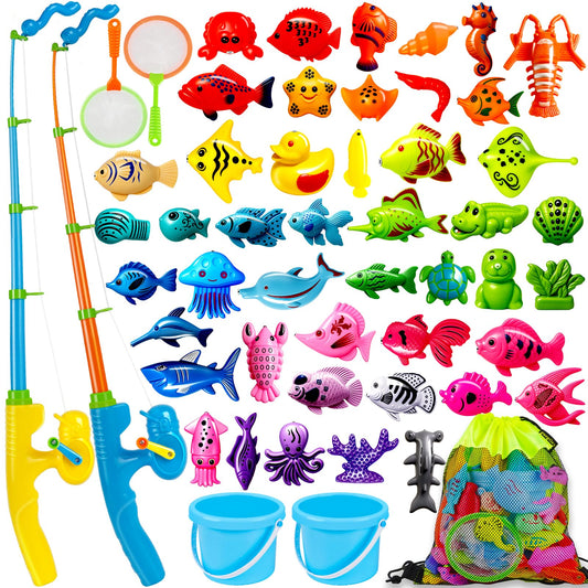 CozyBomB magnetic fishing poles enhance hand-eye coordination during water play