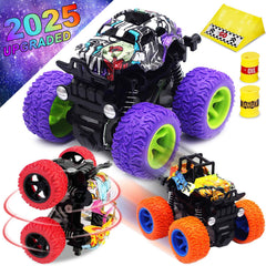 CozyBomB Monster Trucks blue front view promotes easy push-and-go play on any surface.