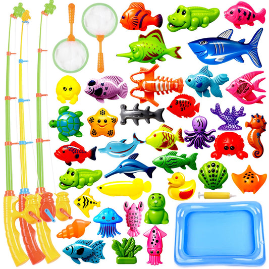 CozyBomB magnetic fishing toys set with water table for engaging bath-time play
