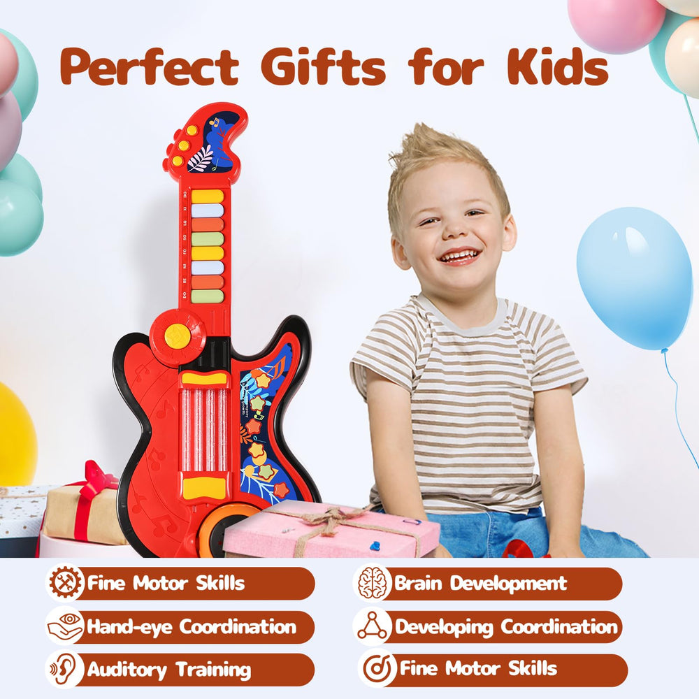 Cozybuy kid guitar designed for ages 2 to 5 with music discovery.