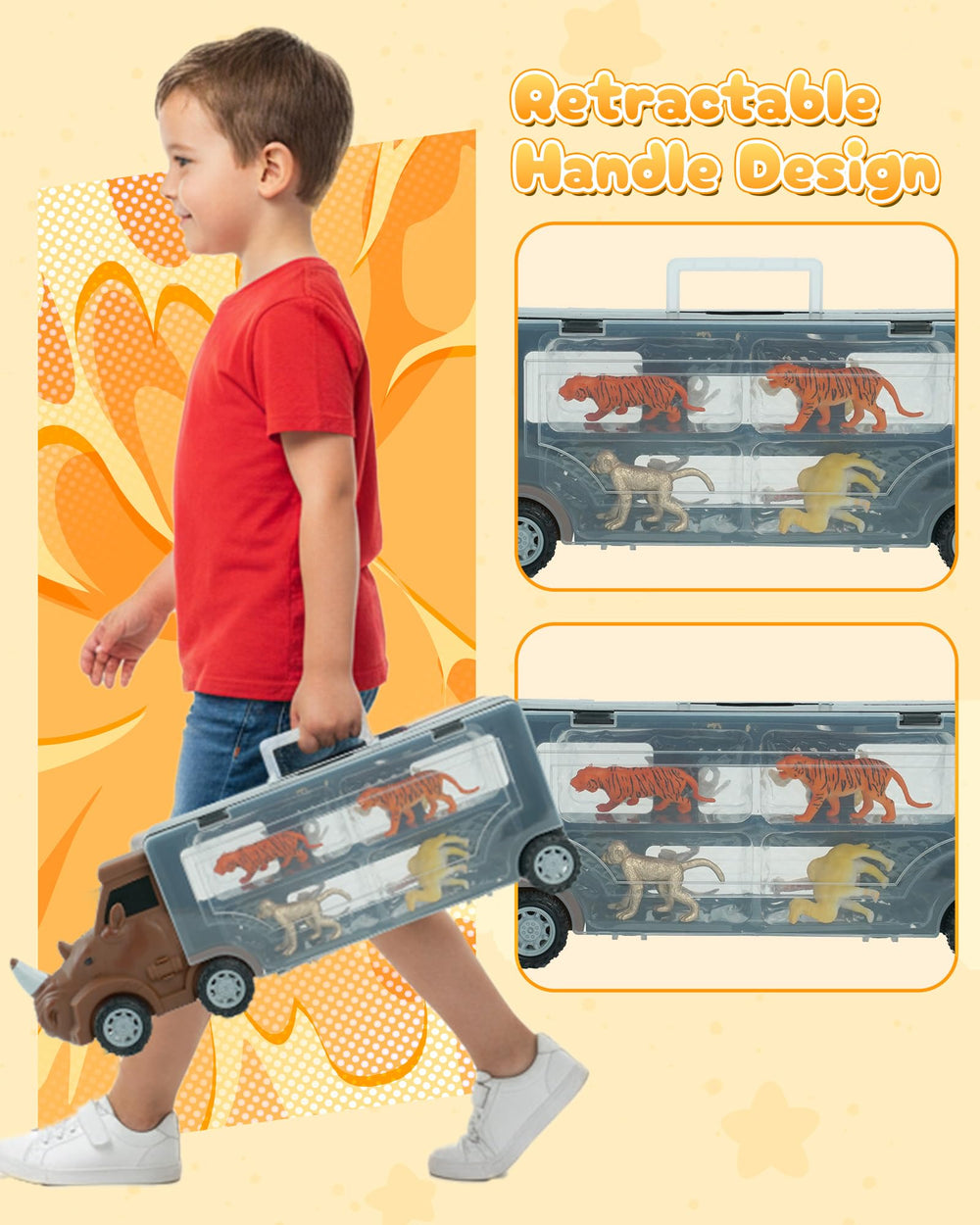 Cozycharm transport case with animals demonstrates organized storage for travel